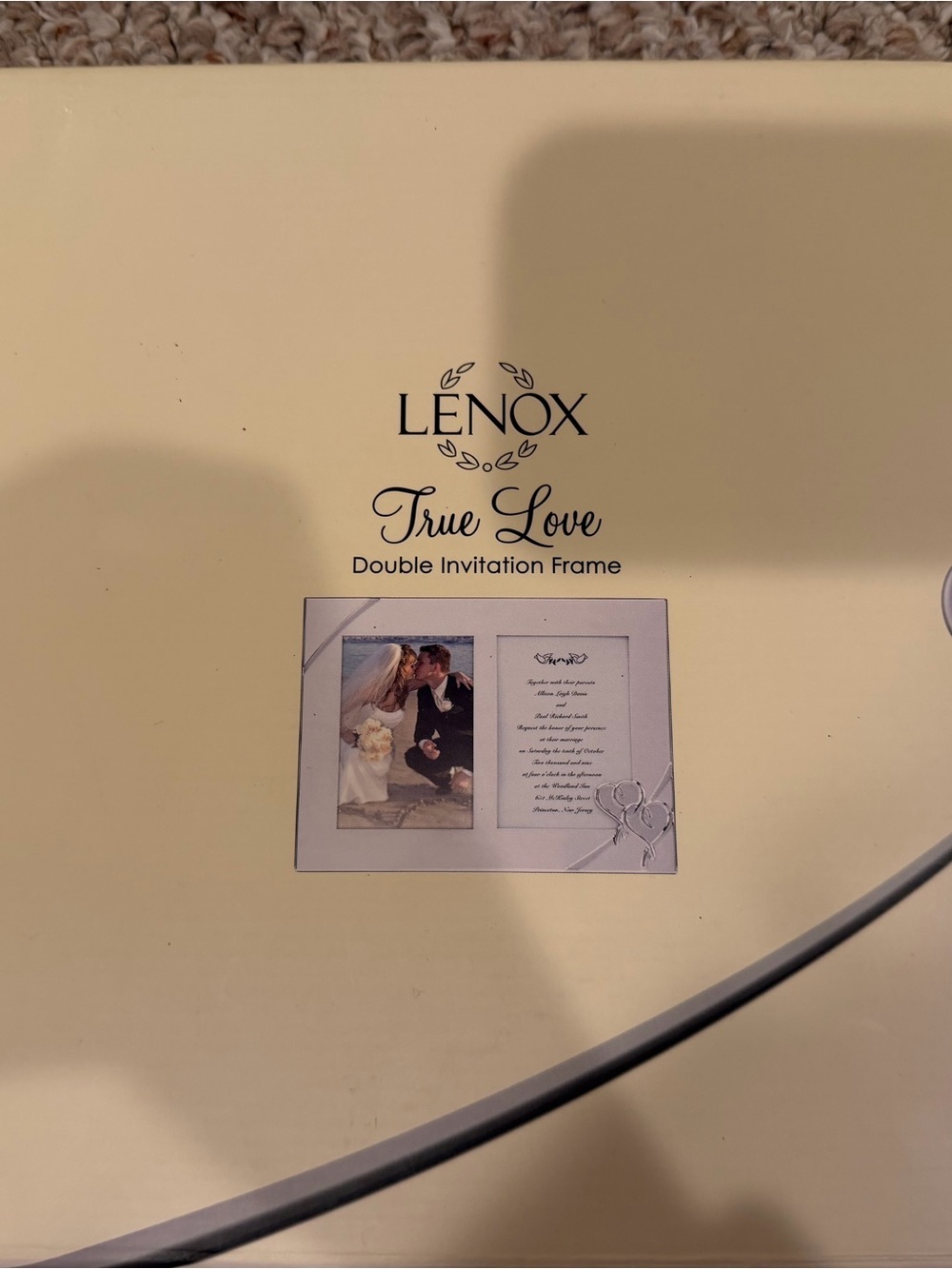 Lenox True Love Double Invitation Frame in Cream and Silver